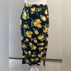 H&M Black Lemon Maxi Skirt 🍋